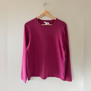 Pendleton Classic Silk Blend Long Sleeve Tee Top in Rich Magenta Size L
